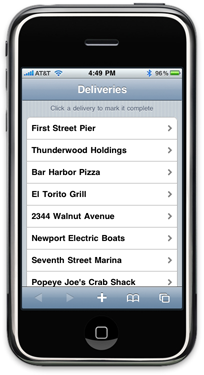 iPhone Deliveries App